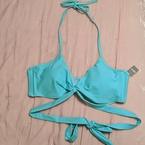 Aerie scoopneck tie bikini top